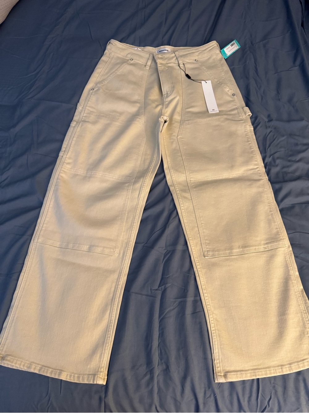 Vigoss Light Beige Straight-Leg Cargo Pants